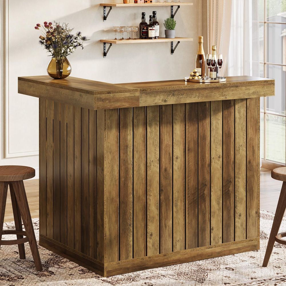 Home Bar Shelves - Home Bar Unit, L Shaped Bar