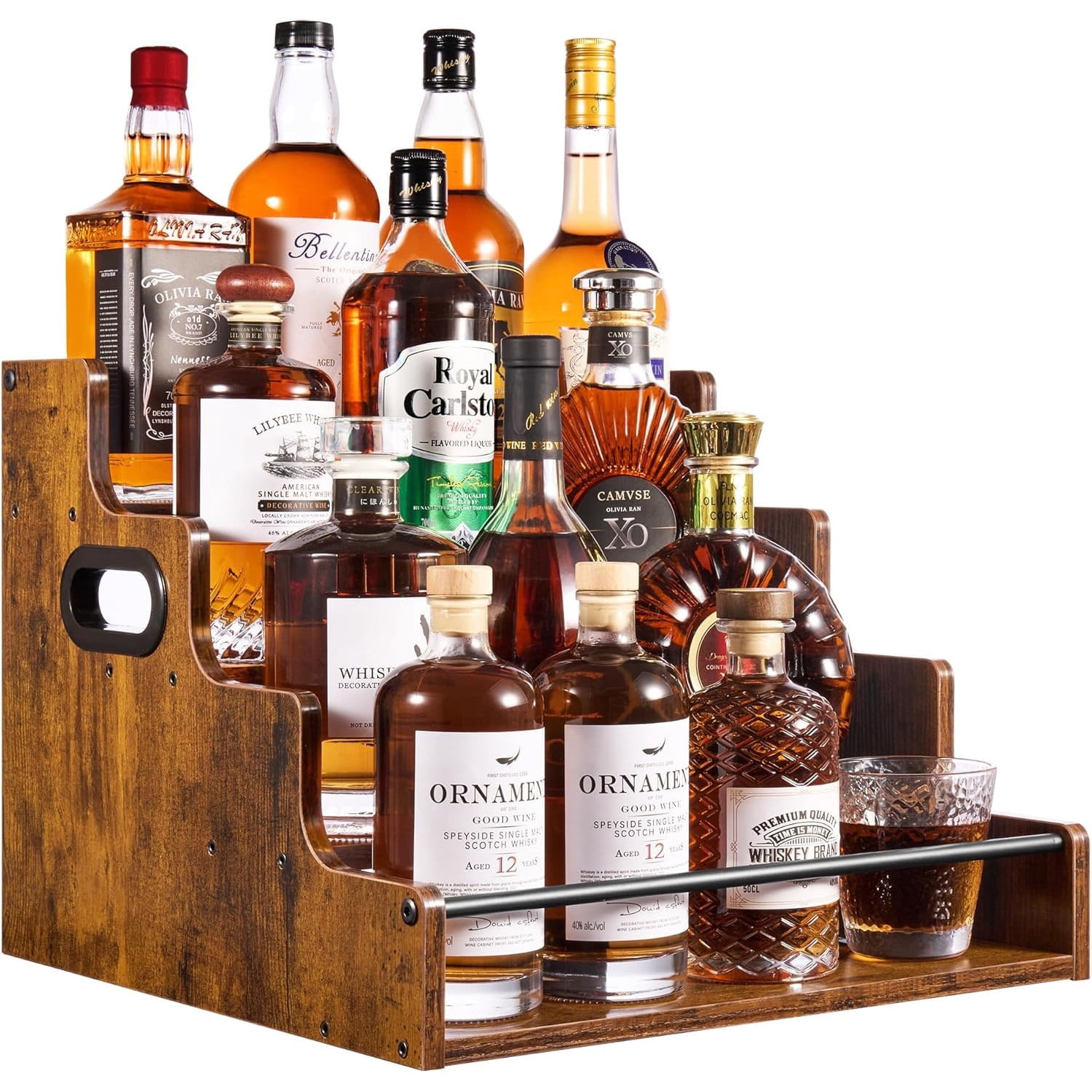 Home Bar And Cabinet - Liquor Bottle Display Shelf, Coffee Syrup