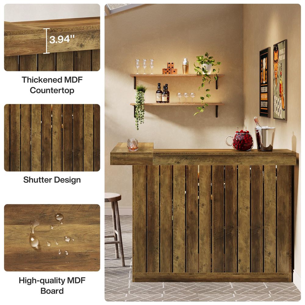Home Bar Unit, L Shaped Bar Ta - مراجعة Home Bar Shelves وسعره