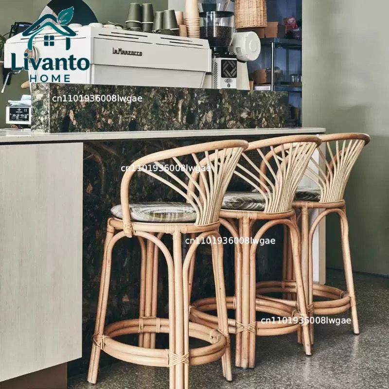 Natural Rattan Bar Stools with - مراجعة Home Bar Seating وسعره
