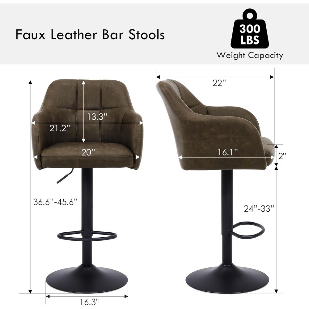 Set of 4 Swivel Leather Bar St - مراجعة Home Bar And Counter وسعره