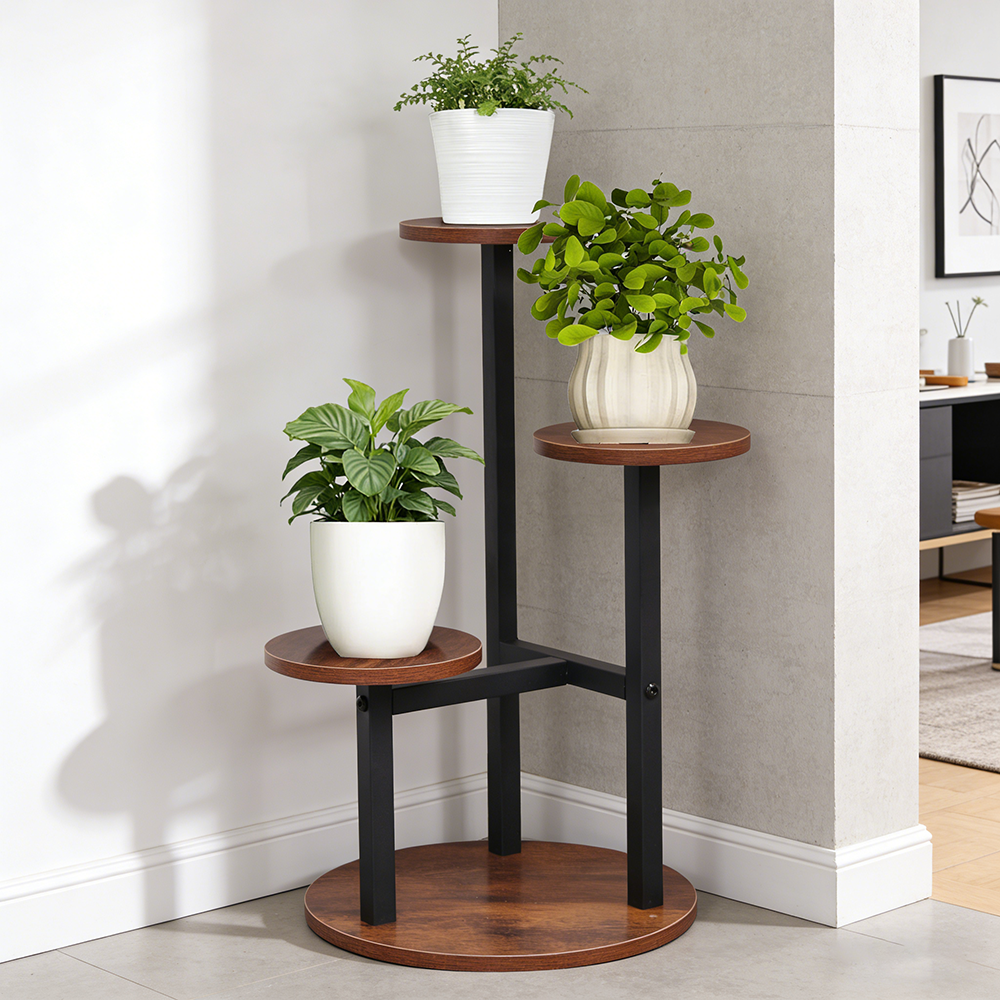 3-Tier Rustic Wood & Metal Pla - مراجعة Home Bar Shelves وسعره
