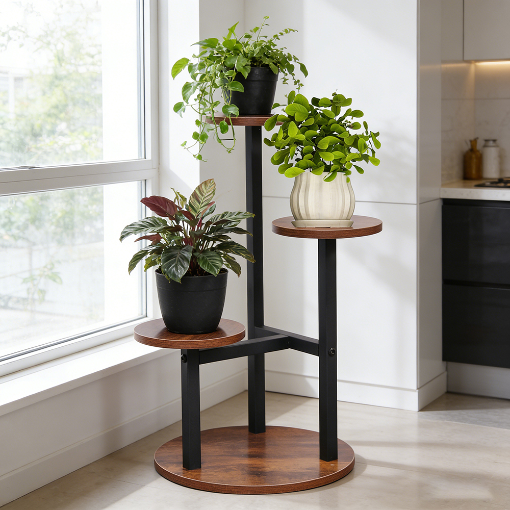 3-Tier Rustic Wood & Metal Pla - مراجعة Home Bar Shelves وسعره