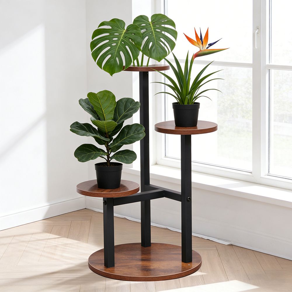 3-Tier Rustic Wood & Metal Pla - مراجعة Home Bar Shelves وسعره