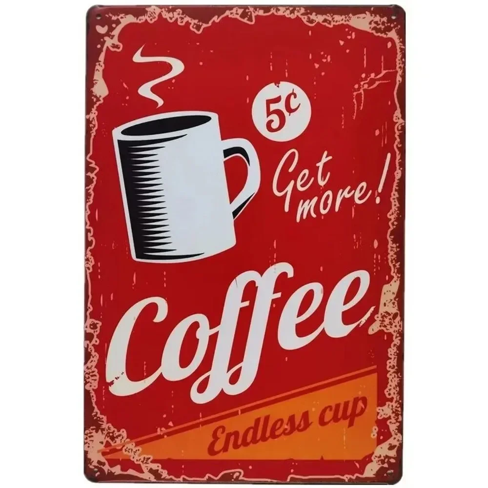 Plaque Metal Signs Drink Coffe - مراجعة Home Bar Cafe وسعره