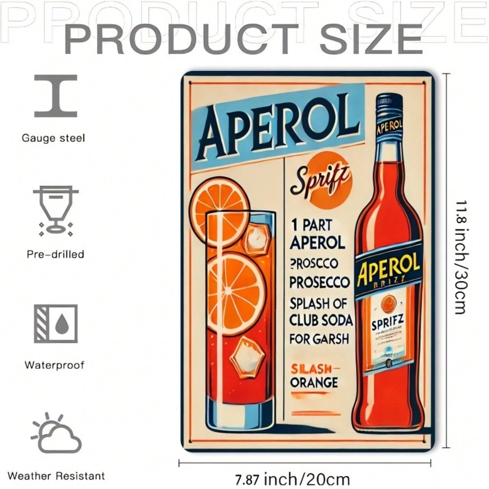 Vintage Aperol Spritz Metal Si - مراجعة Home Bar Cafe وسعره