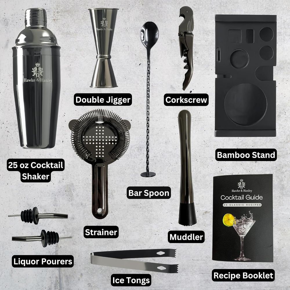 Cocktail Shaker Bar Set with i - مراجعة Cocktail Recipe Book وسعره