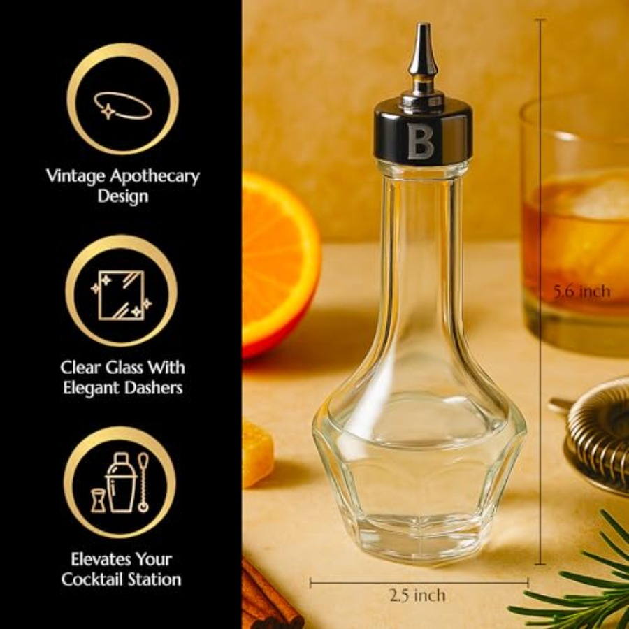Bitters Bottle 90ml Glass Dash - مراجعة Bitters Bottle Set وسعره