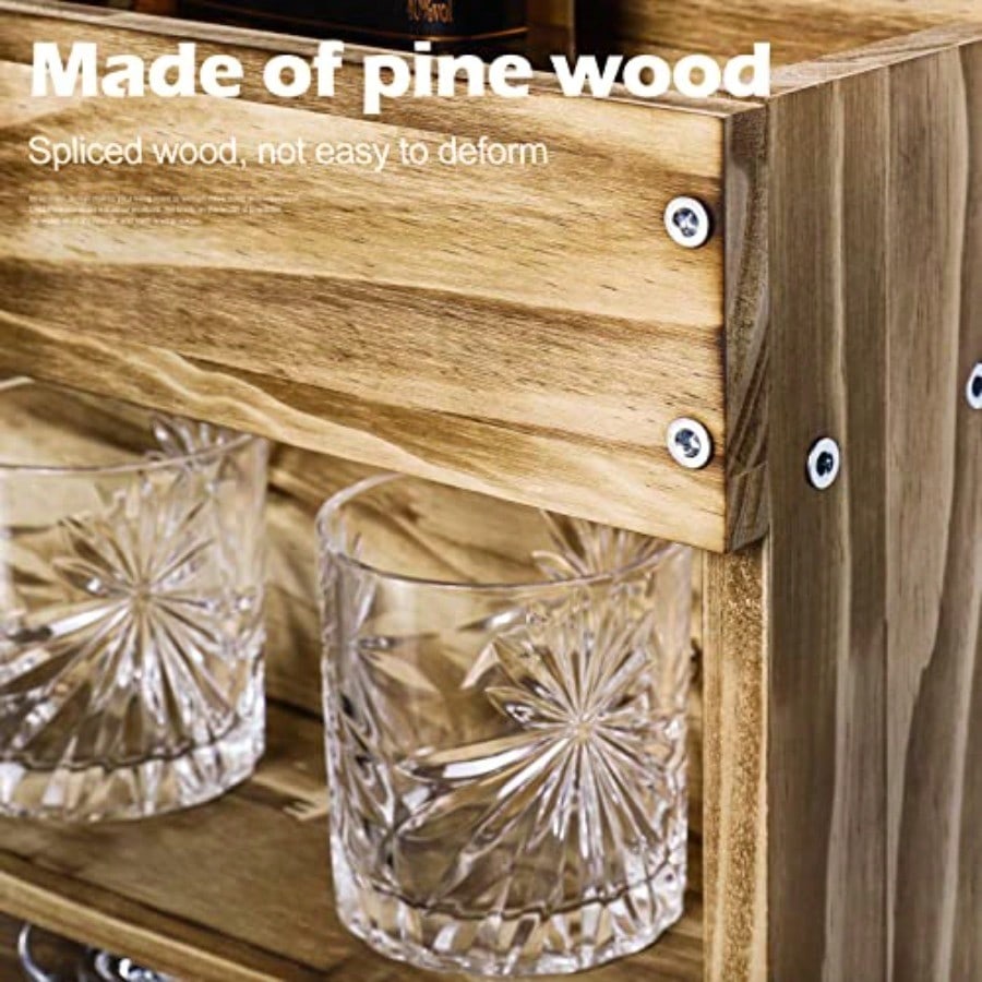 Wine Rack Wall Mounted WoodAlc - مراجعة Home Bar Shelves وسعره