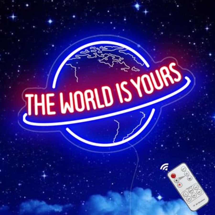 The World Is Yours Neon Sign,  - مراجعة Home Bar Signs وسعره