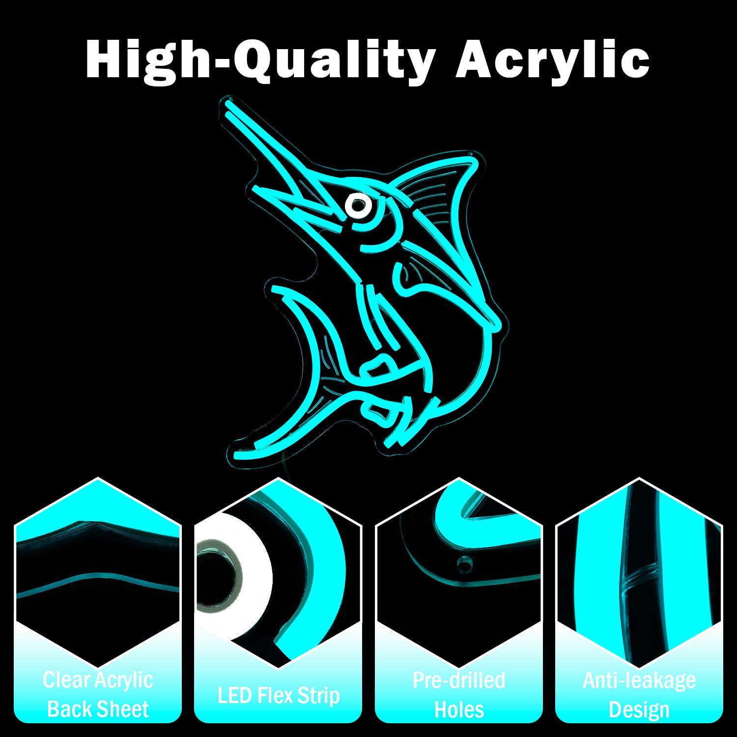 Marlin Fish Neon Sign Deep Sea - مراجعة Home Bar Signs وسعره