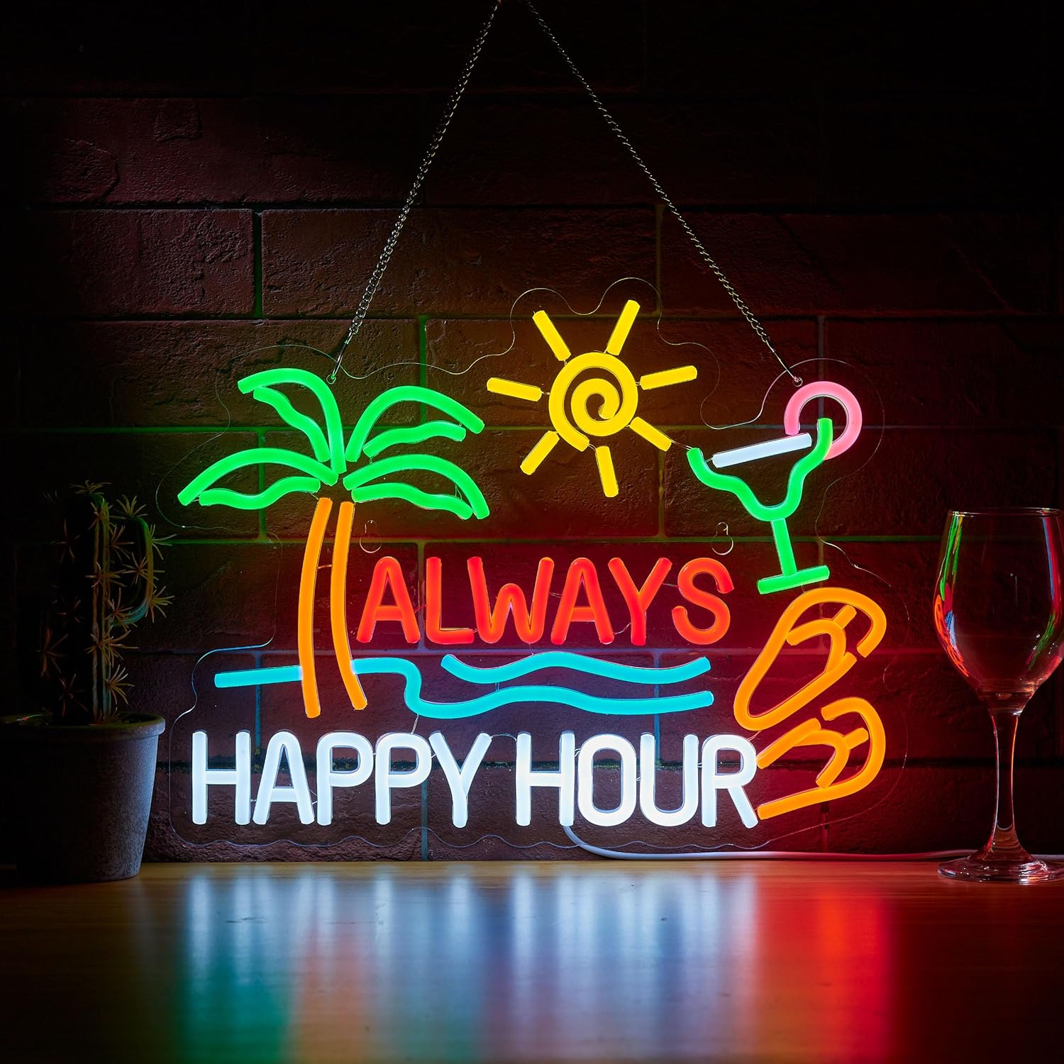 Always Happy Hour Beer Bar Neo - مراجعة Home Bar Signs وسعره