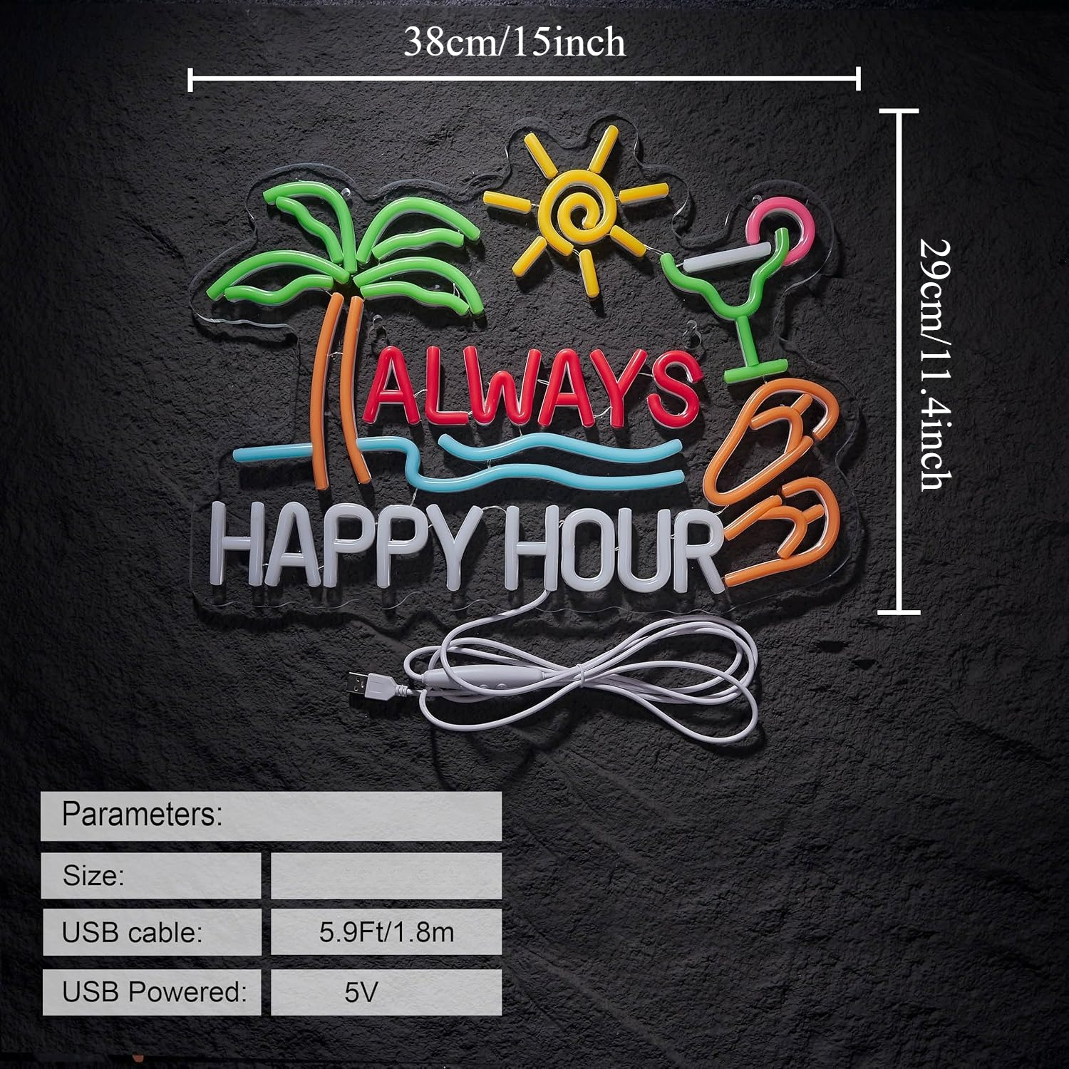 Always Happy Hour Beer Bar Neo - مراجعة Home Bar Signs وسعره