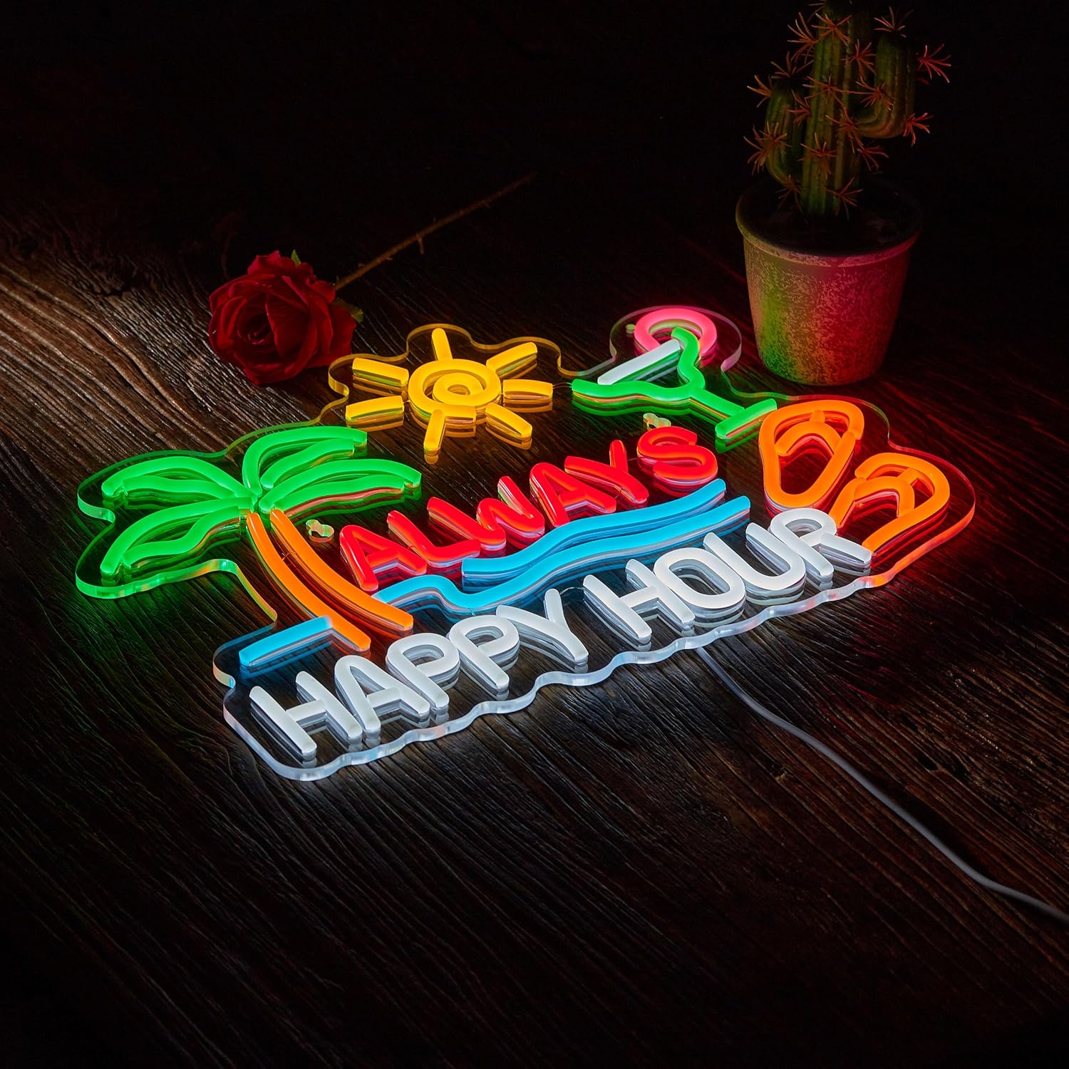 Always Happy Hour Beer Bar Neo - مراجعة Home Bar Signs وسعره
