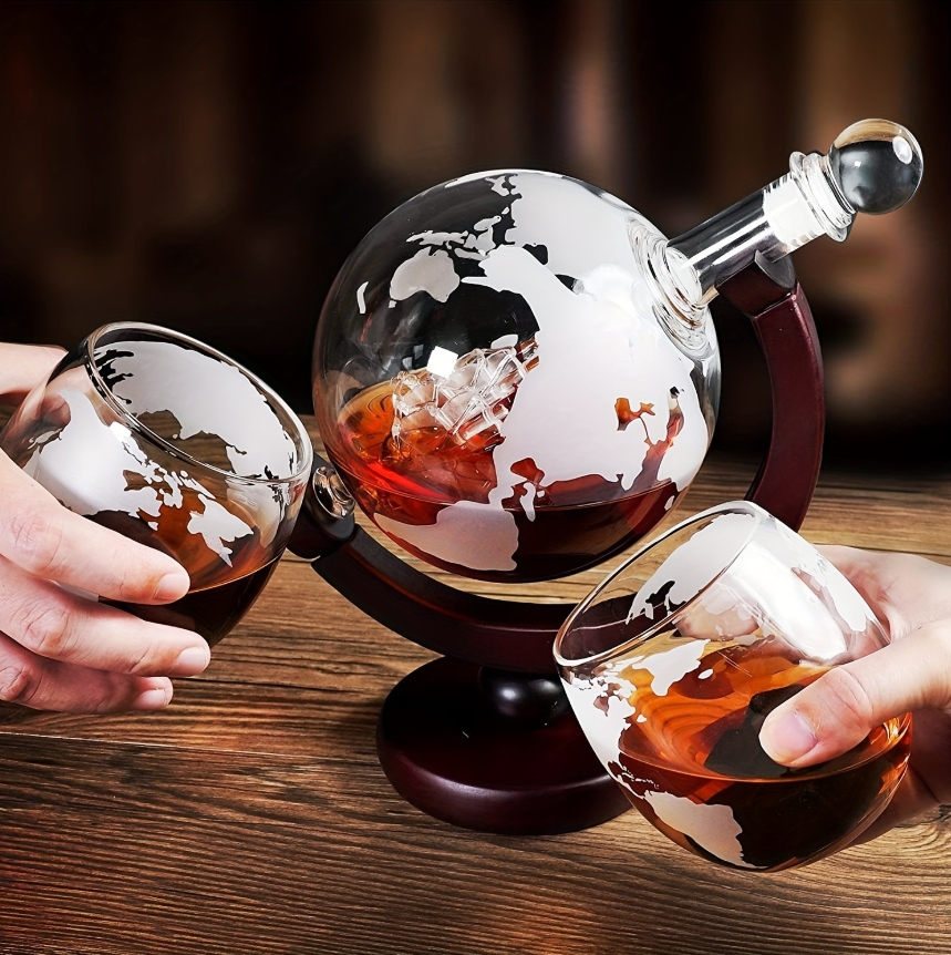 Globe Shaped Whiskey Decanter  - مراجعة Bitters Bottle Set وسعره