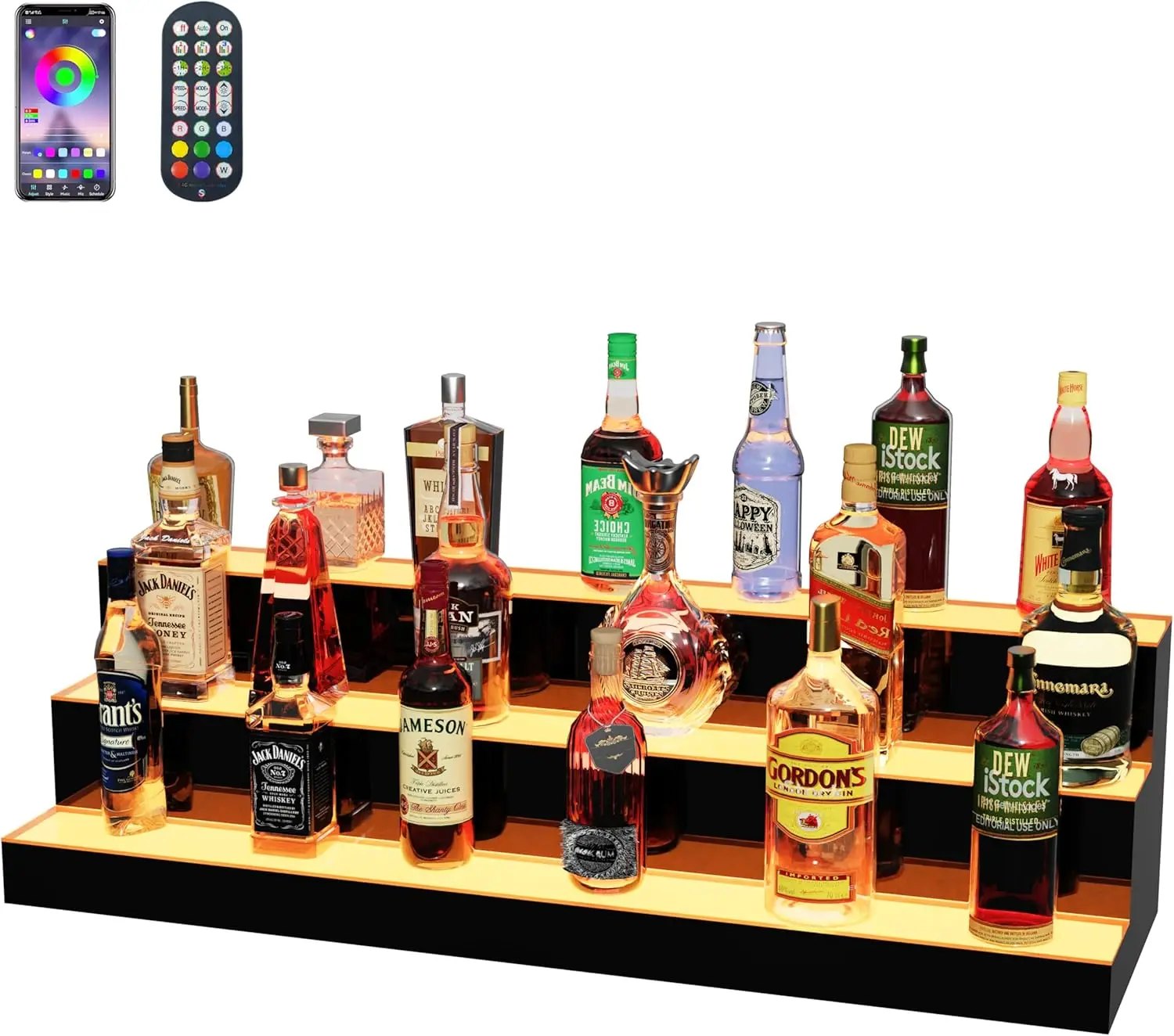 40 Inch 3 Tier Lighted Liquor  - مراجعة Home Bar Shelves وسعره