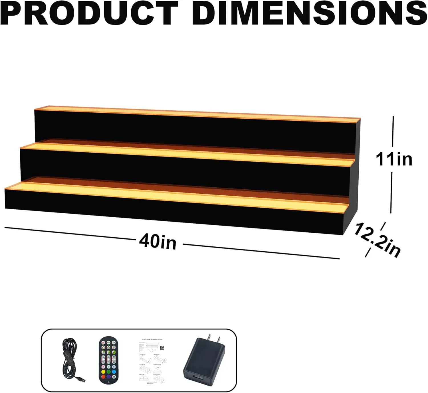 40 Inch 3 Tier Lighted Liquor  - مراجعة Home Bar Shelves وسعره
