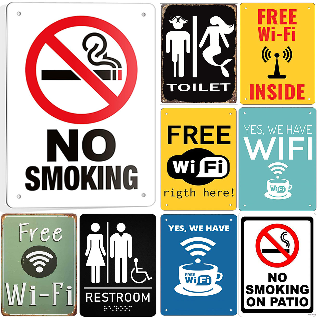 Metal Tin Signs Warning No Smo - مراجعة Home Bar Cafe وسعره