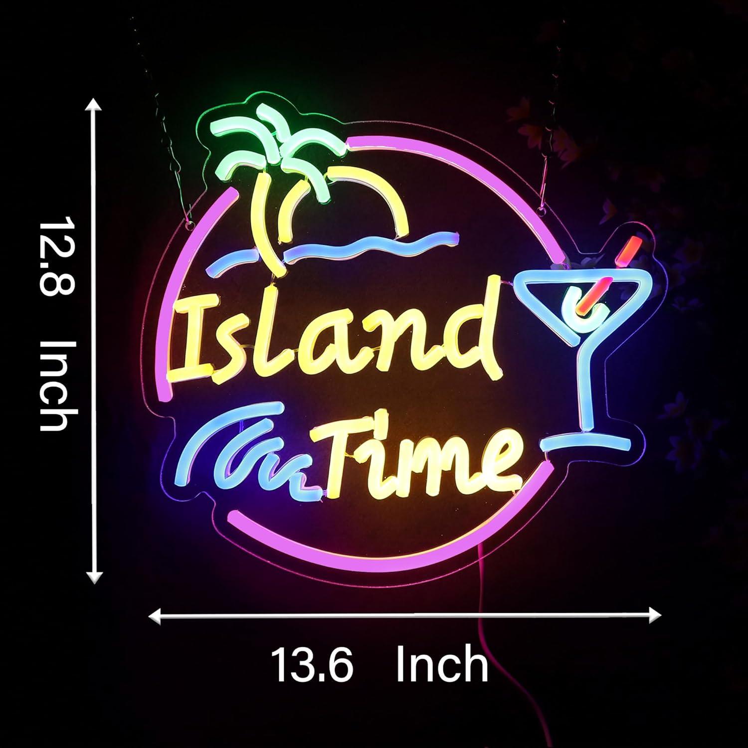 Island Time Neon Sign LED Ligh - مراجعة Home Bar Signs وسعره
