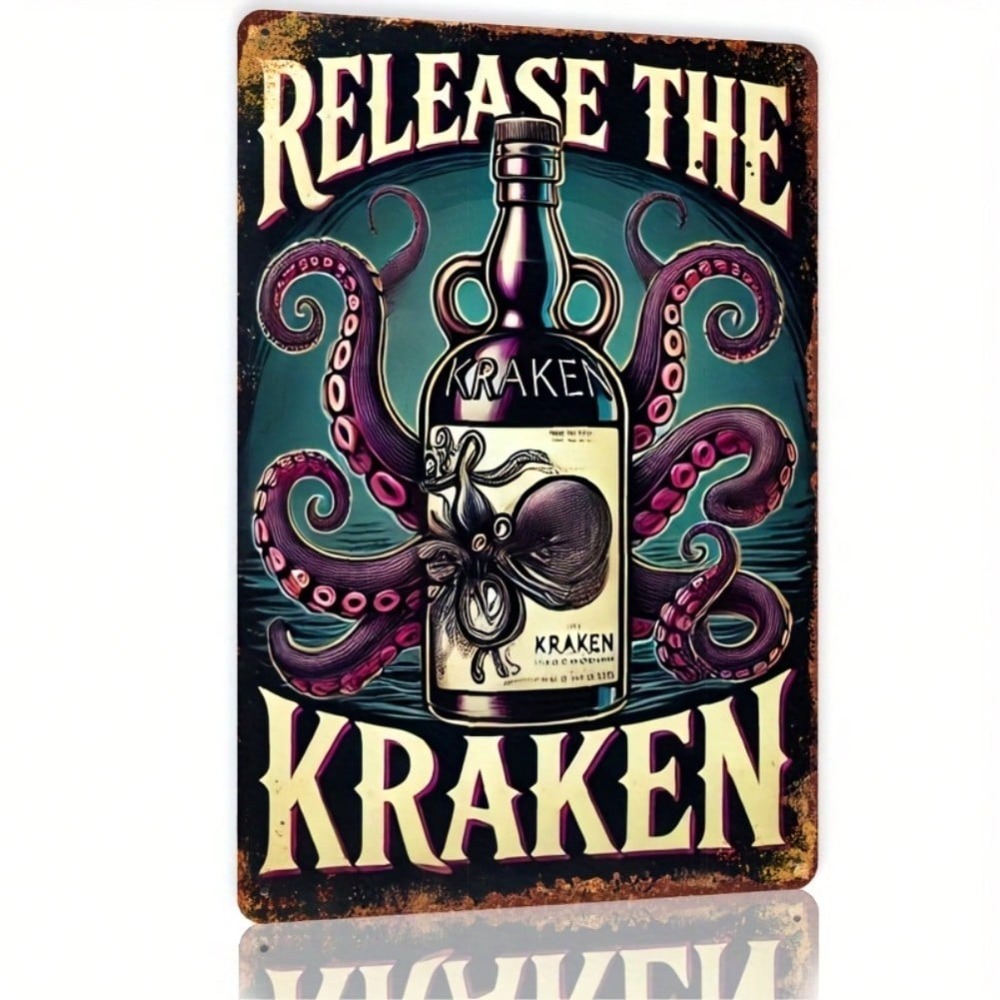 Vintage Kraken Rum Bottle Wall - مراجعة Home Bar Cafe وسعره