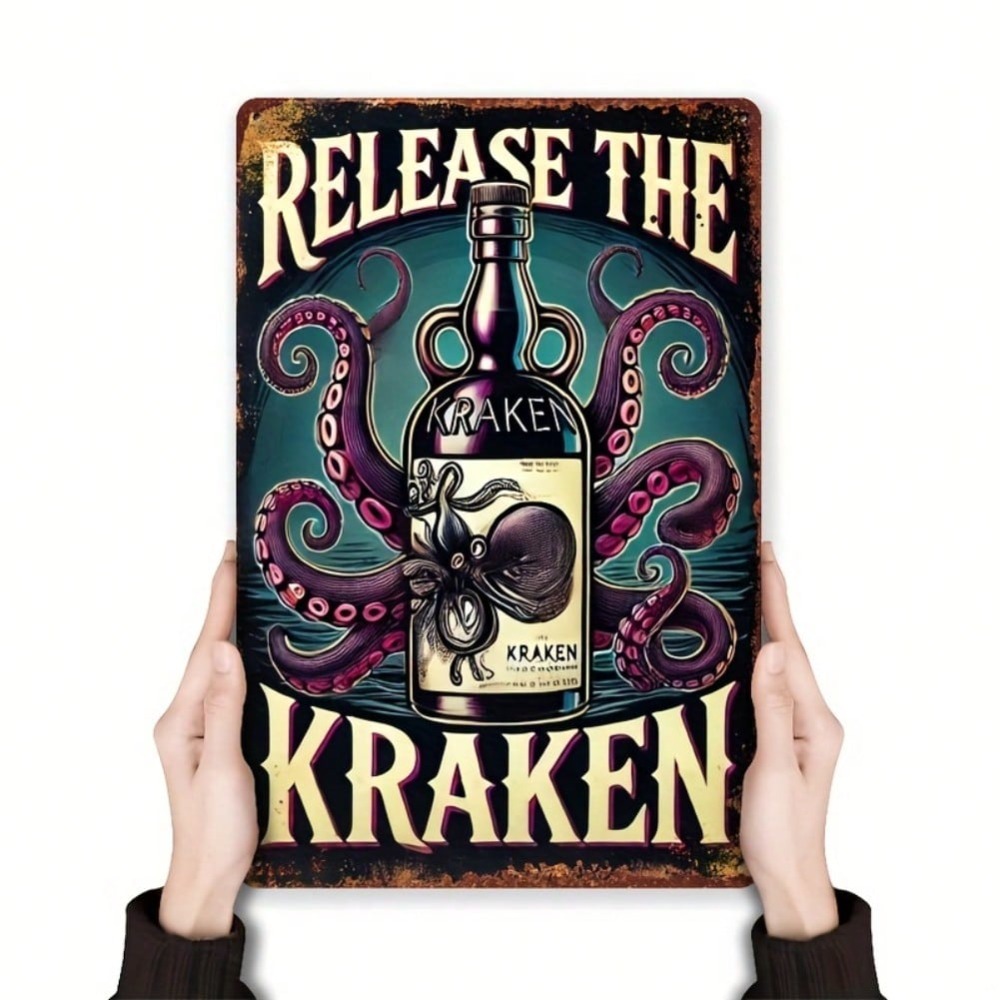 Vintage Kraken Rum Bottle Wall - مراجعة Home Bar Cafe وسعره