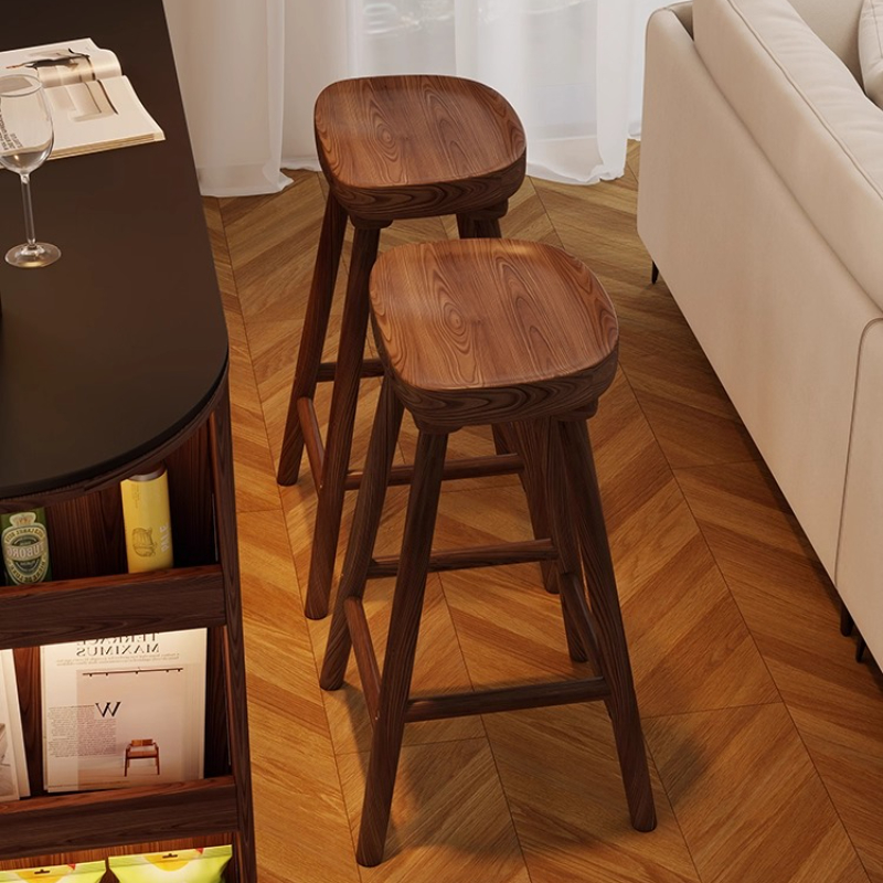Solid Wood Curved Bar Stool Hi - مراجعة Home Bar Seating وسعره