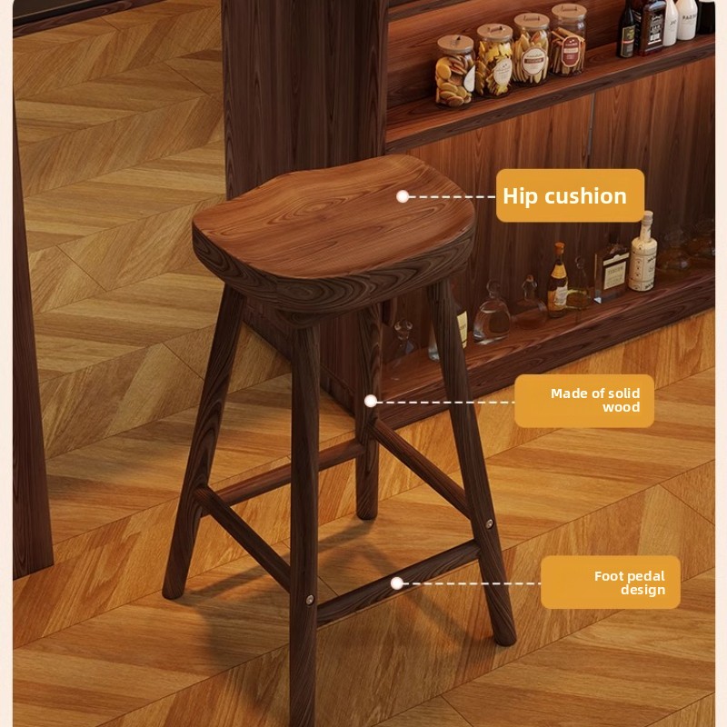 Solid Wood Curved Bar Stool Hi - مراجعة Home Bar Seating وسعره