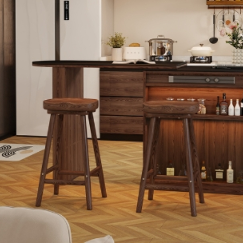 Solid Wood Curved Bar Stool Hi - مراجعة Home Bar Seating وسعره