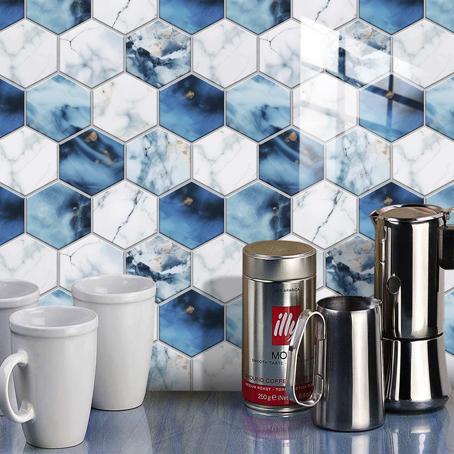 5 Styles Flat Hexagon Marble E - مراجعة Home Bar Sink وسعره