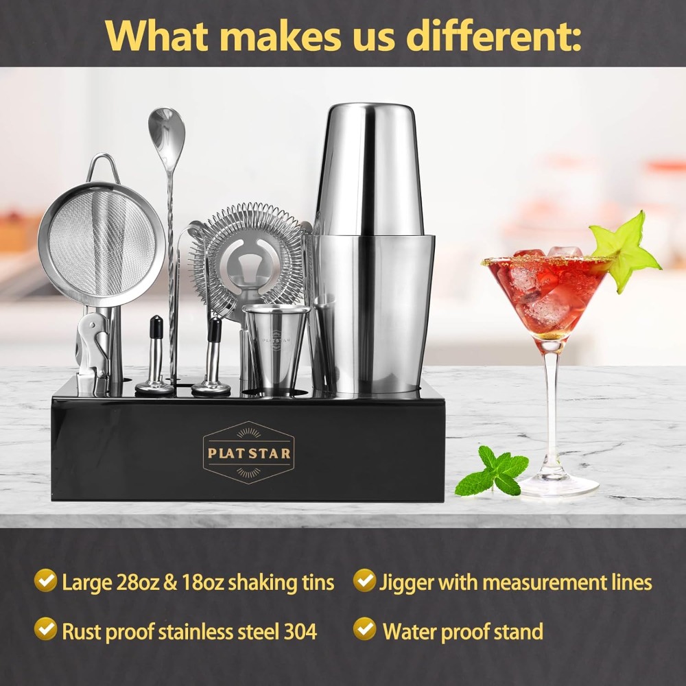 Complete Bartender Kit with St - مراجعة Cocktail Recipe Book وسعره