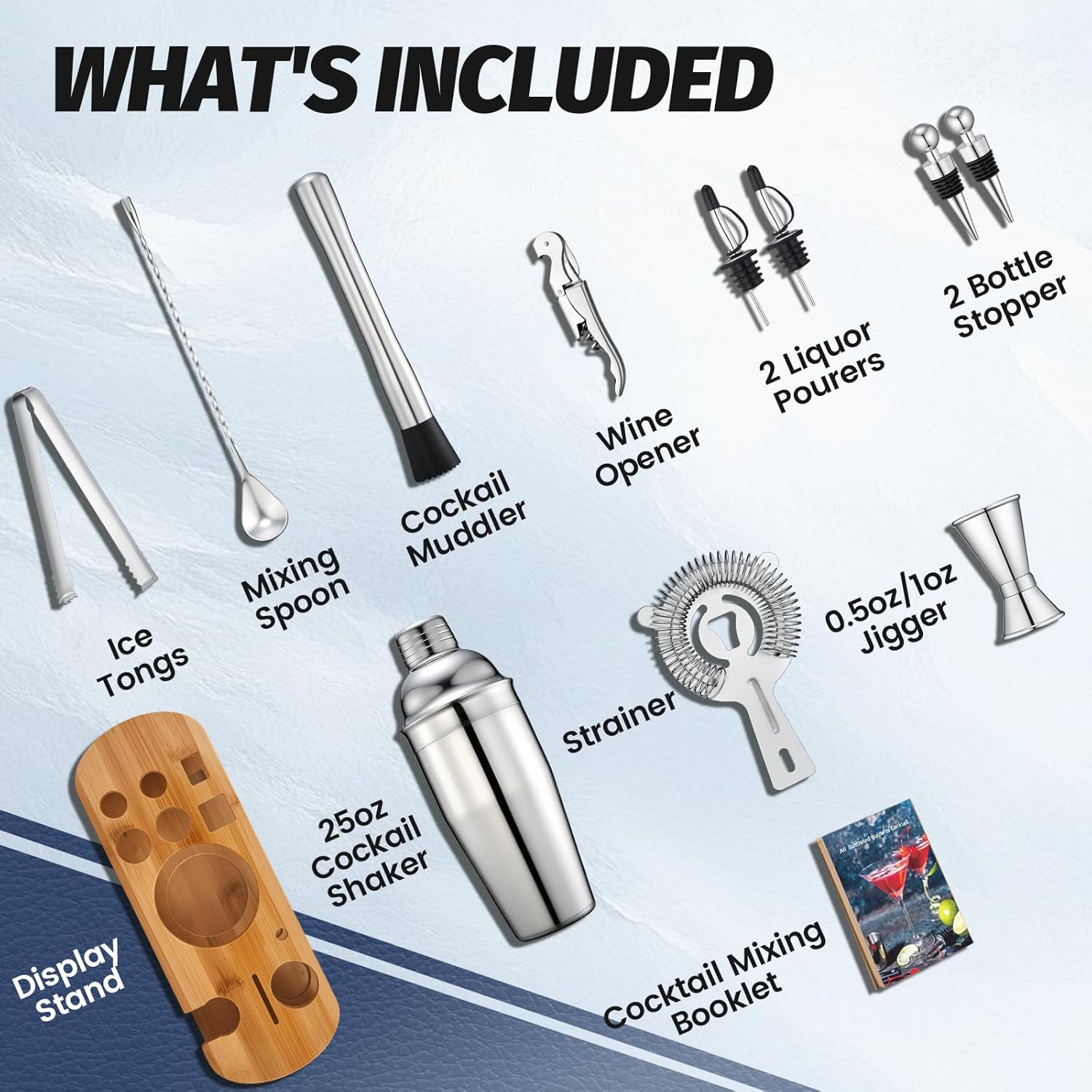 13-Piece Cocktail Shaker Set W - مراجعة Home Bar Stand وسعره