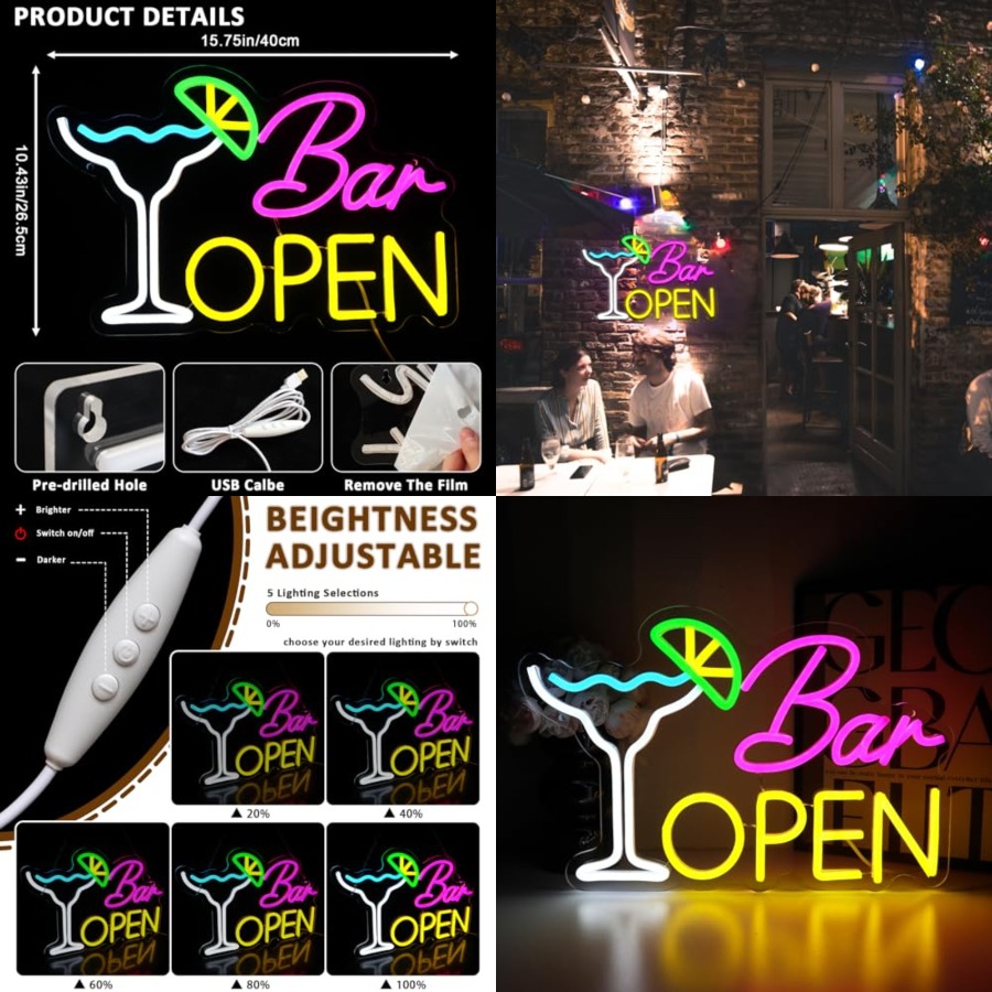 Sign for Business, Neon Open S - مراجعة Home Bar Signs وسعره