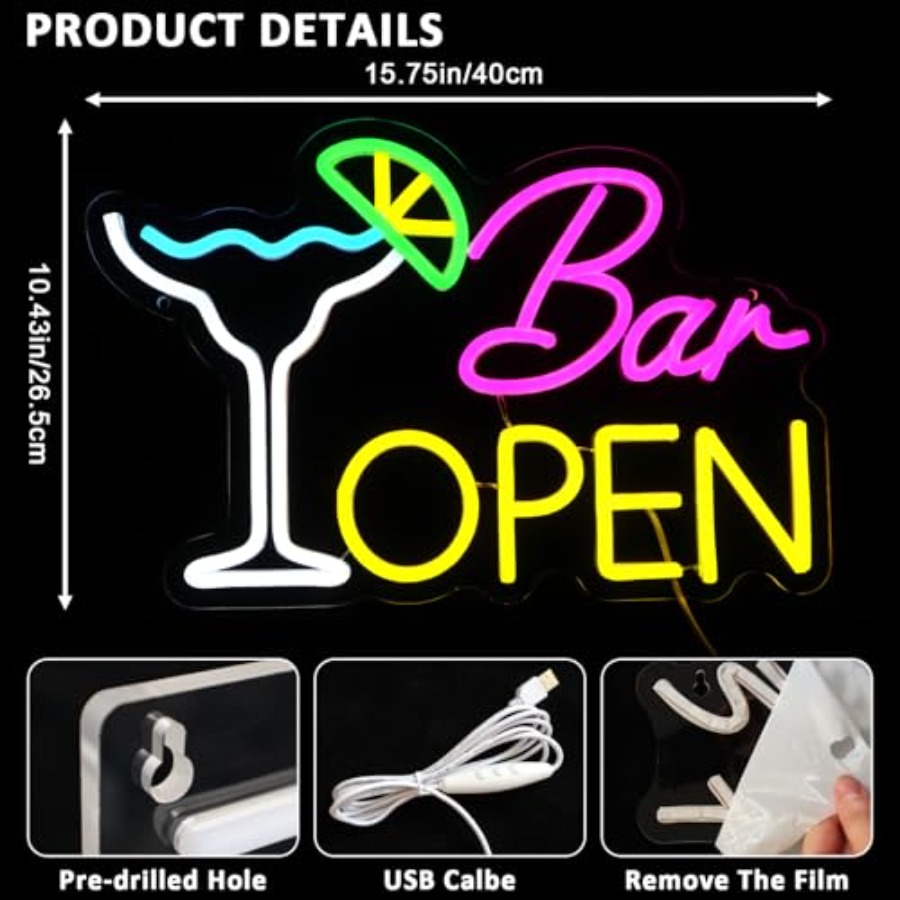 Sign for Business, Neon Open S - مراجعة Home Bar Signs وسعره