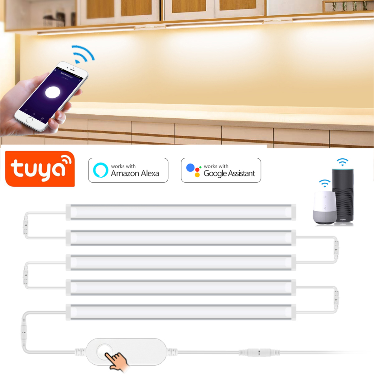 1-5 Pcs Kitchen Tuya Smart LED - مراجعة Home Bar And Cabinet وسعره