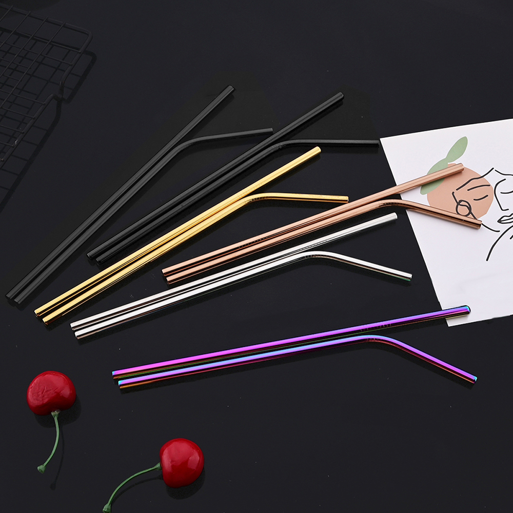 14Pcs Reusable Rose Gold Straw - مراجعة Home Bar Setup وسعره