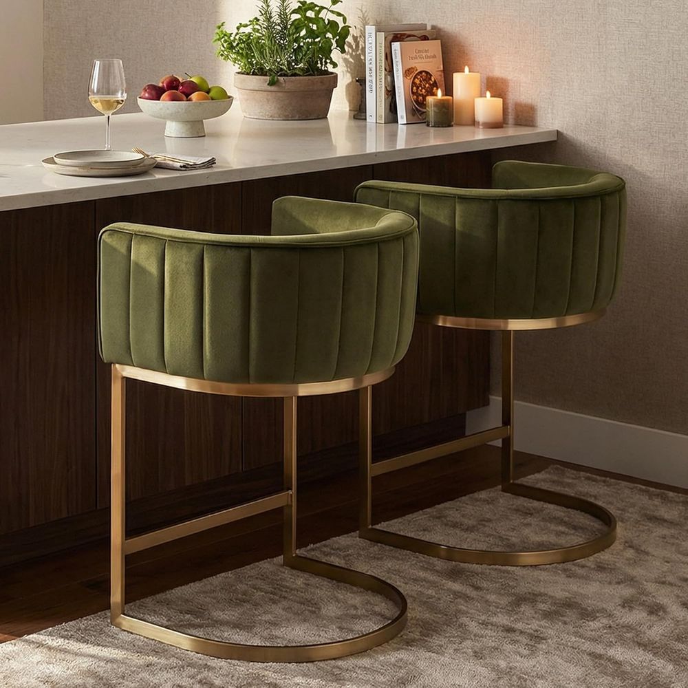24 Velvet Upholstered Counter  - مراجعة Home Bar And Counter وسعره