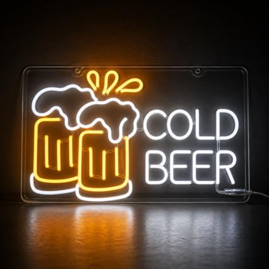 Cold Beer Neon Sign for Busine - مراجعة Home Bar Signs وسعره