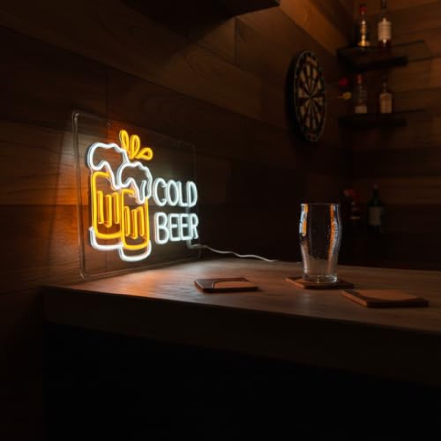Cold Beer Neon Sign for Busine - مراجعة Home Bar Signs وسعره