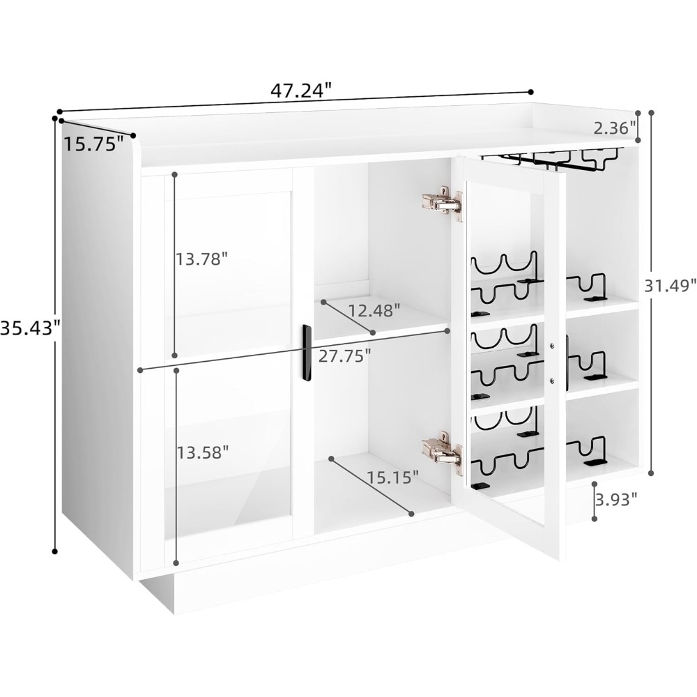 Wine Bar Cabinet with LED Ligh - مراجعة Home Bar And Cabinet وسعره