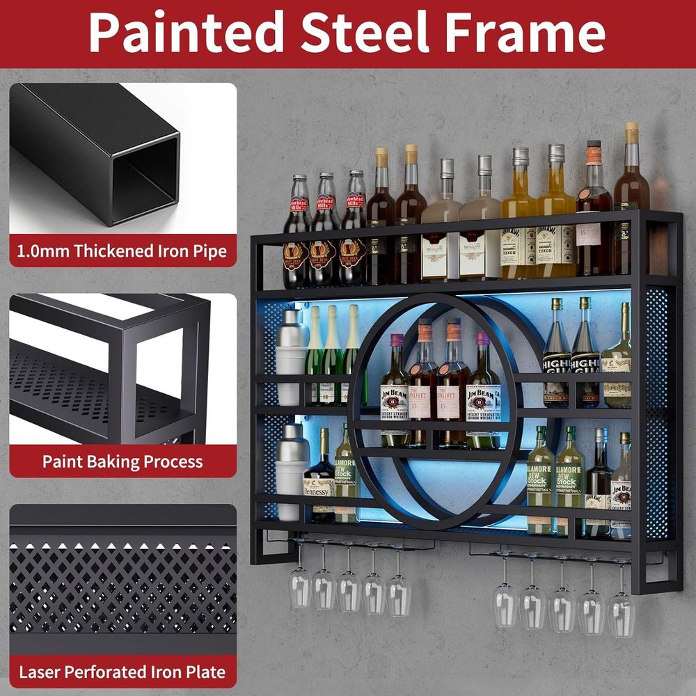 39 Wall-Mounted 3-Tier Wine Ra - مراجعة Home Bar Shelves وسعره