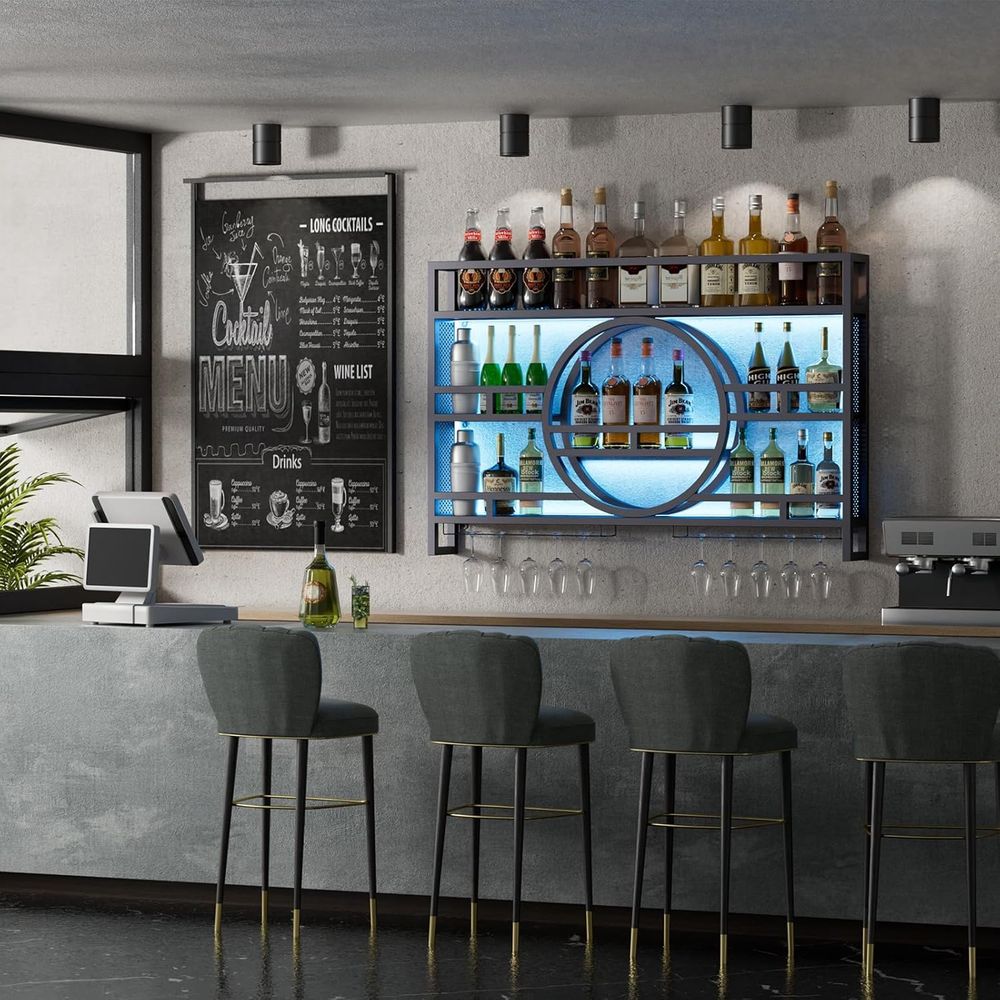 39 Wall-Mounted 3-Tier Wine Ra - مراجعة Home Bar Shelves وسعره