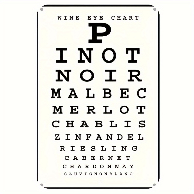 Vintage Wine Eye Chart Metal S - مراجعة Home Bar And Kitchen وسعره