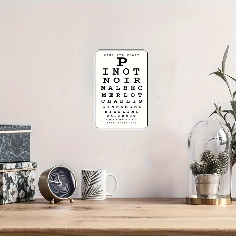 Vintage Wine Eye Chart Metal S - مراجعة Home Bar And Kitchen وسعره