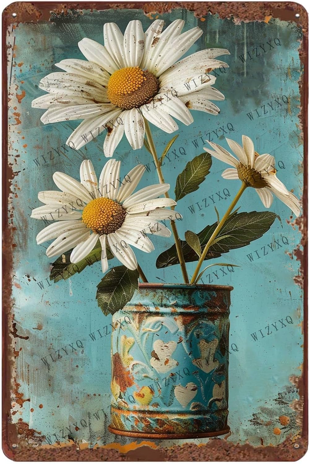 Metal Signs White Daisy Flower - مراجعة Home Bar And Kitchen وسعره