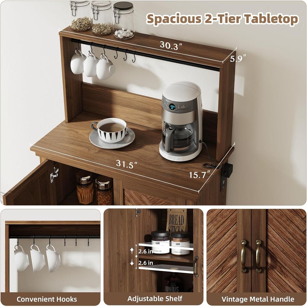 Coffee Bar Cabinet with Storag - مراجعة Home Bar And Cabinet وسعره