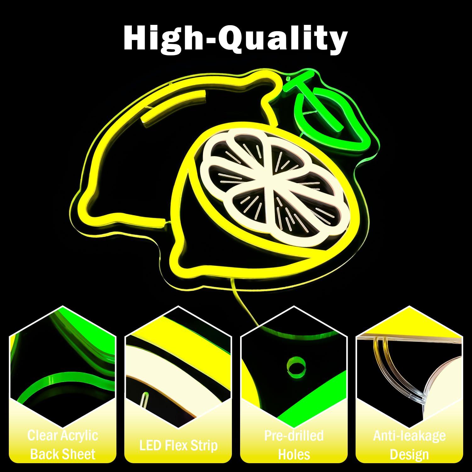 Lemon Neon Sign Dimmable LED L - مراجعة Home Bar Signs وسعره
