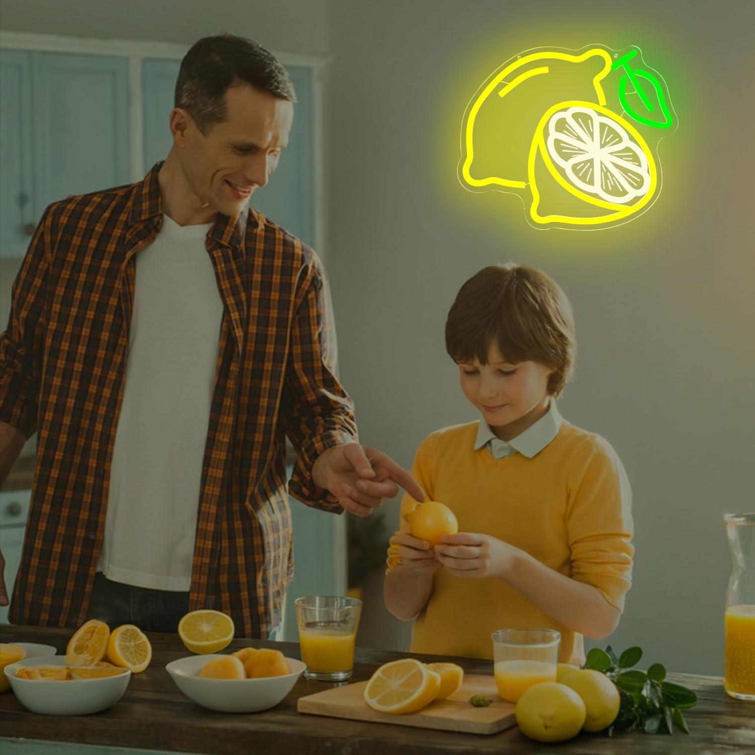 Lemon Neon Sign Dimmable LED L - مراجعة Home Bar Signs وسعره