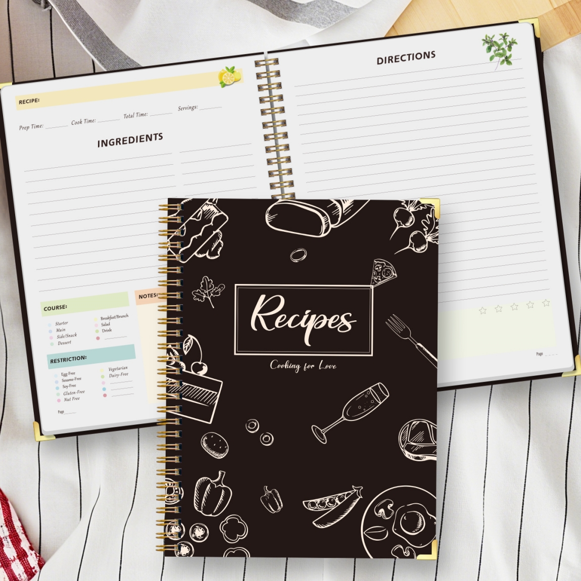 Recipe Journal Notebook with S - مراجعة Cocktail Recipe Book وسعره