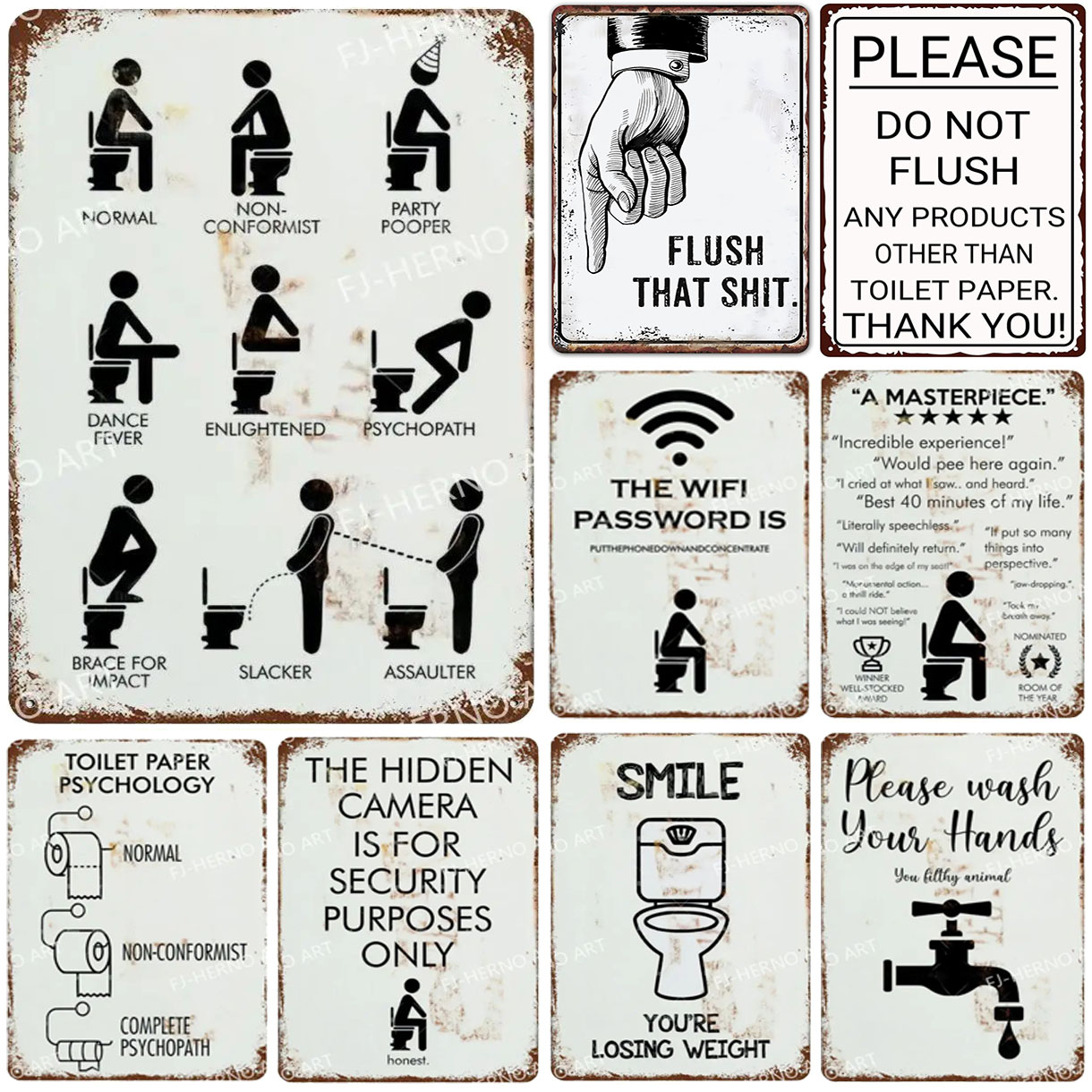 Attention Metal Tin Sign Washi - مراجعة Home Bar Cafe وسعره