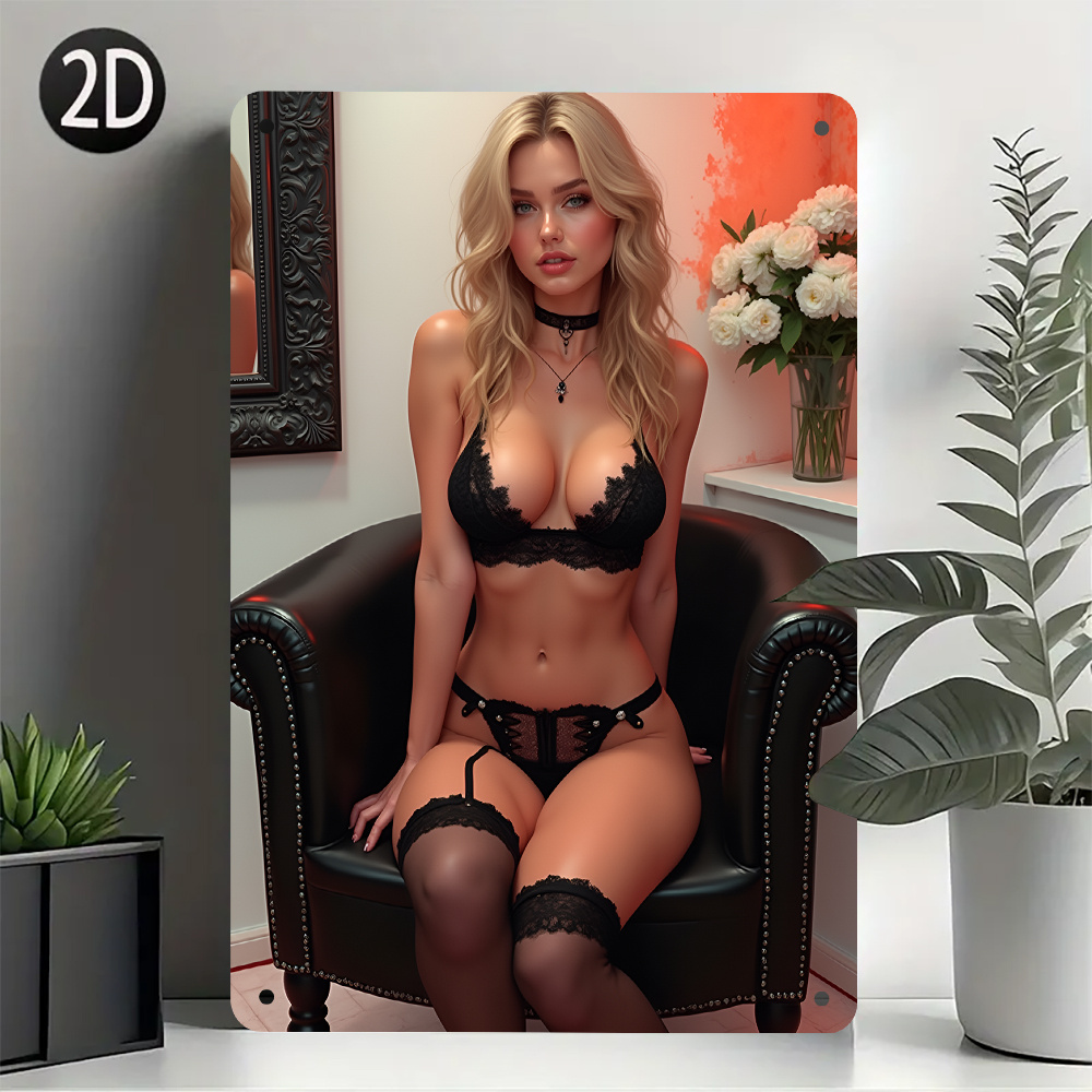 Vintage Sexy Lady Metal Tin Si - مراجعة Home Bar And Restaurant وسعره